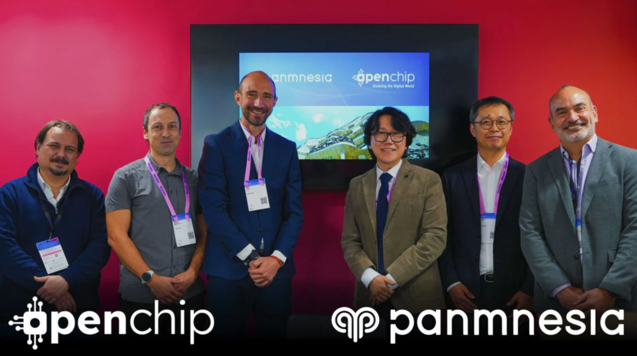 From left to right: Juan Antonio De Haro, Senior Manager at Openchip; Gaspar Mora, Chief Technology Officer of Openchip; Cesc Guim, Chief Executive Officer of Openchip; Myoungsoo Jung, Chief Executive Officer of Panmnesia; Yongjin Cho, Chief Product Officer of Panmnesia; and Antonino Albarrán, Director of Technology Partnership at Openchip.