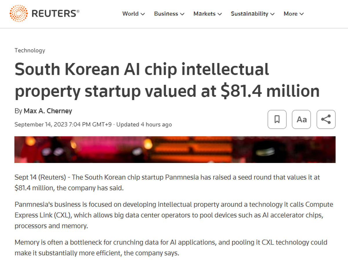 Panmnesia's Remarkable Achievement - Raising $12.5 Million in Seed Funding with a Valuation Exceeding $81.4 Million in the CXL Semiconductor Arena